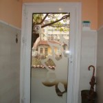 Алуминиева врата с огледало и рисунка